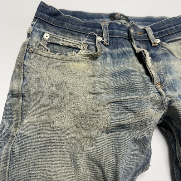 APC New Standard Selvedge Jeans Mens 28 Distressed Denim - Picture 4 of 16